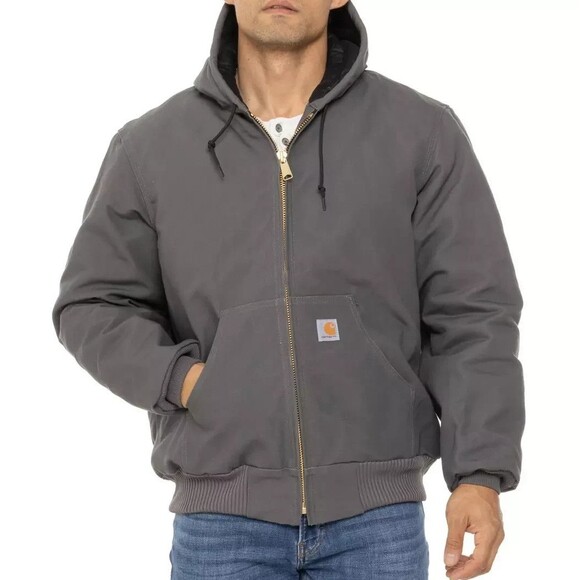 Carhartt Men's Gray Fleece Lined Long Sleeve Hooded Full Zip Jacket 5XL‎ - Picture 1 of 7